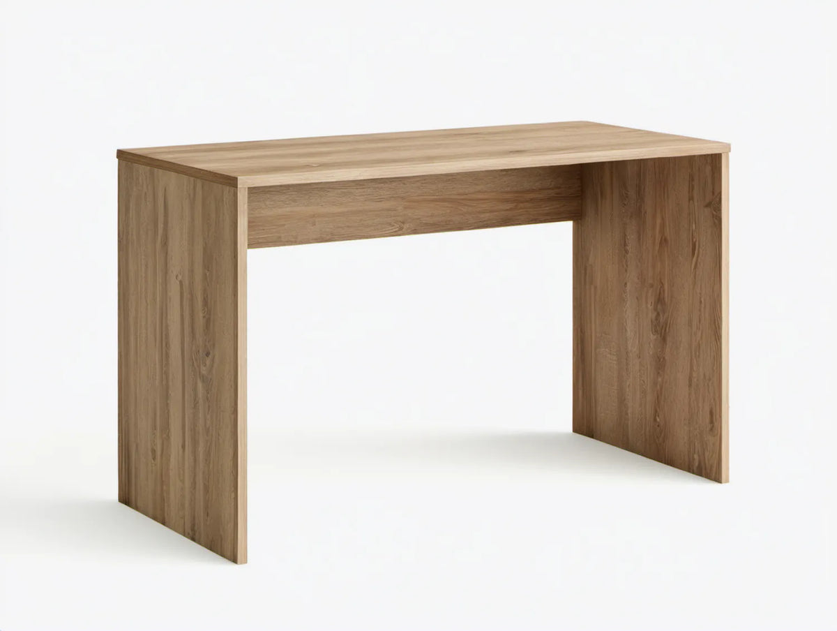 Klasyczne biurko z laminowanej płyty wiórowej Dąb Sonoma, 120 x 60 x 75 cm
