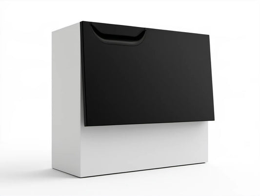 Szafka na buty z uchylnym frontem 60 x 24 x 80 cm czarno-biała