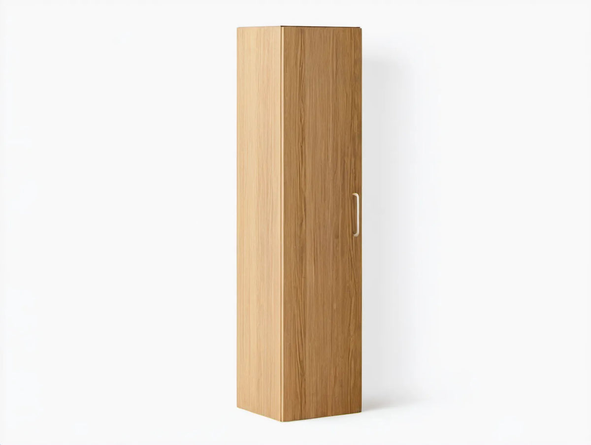 Szafa jednodrzwiowa z płyty laminowanej w kolorze dąb naturalny, 200 x 50 x 60 cm