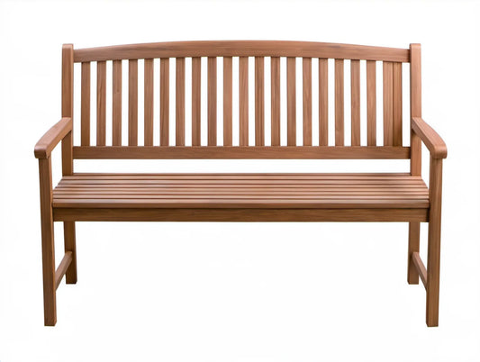 Brązowa ławka ogrodowa 2-osobowa z litego drewna akacjowego 120 x 65 x 90 cm