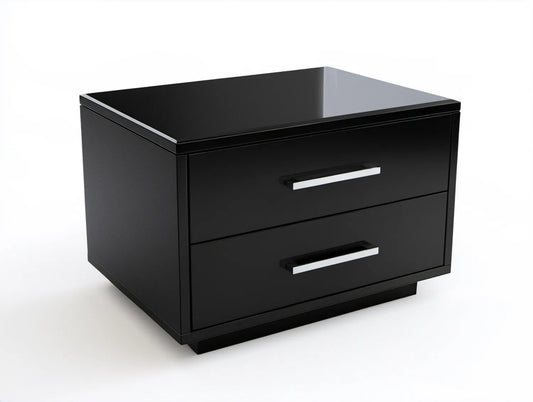 Czarna szafka nocna MDF z 2 szufladami, 50 x 40 x 45 cm