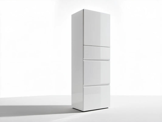 Biała szafka na buty z MDF 60 x 24 x 180 cm z 3 uchylnymi komorami